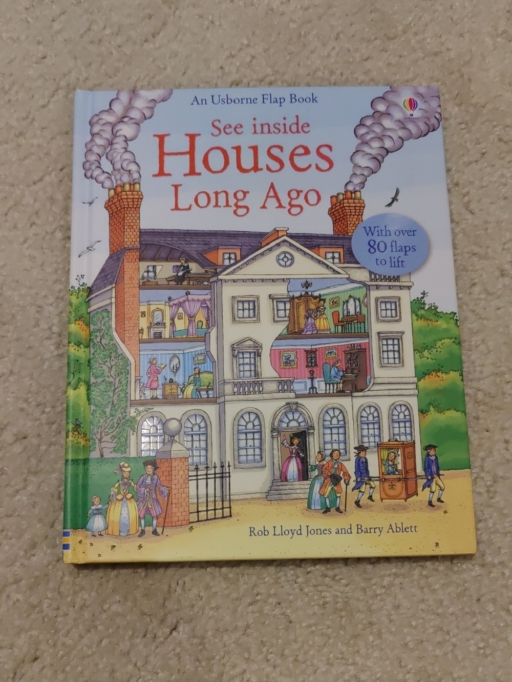 Usborne See Inside Houses Long Ago Board Book Y2K Educational Illustrated Retro